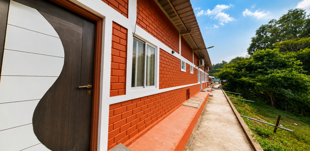 Clean and spacious dormitory room facility at Dandeli resort
